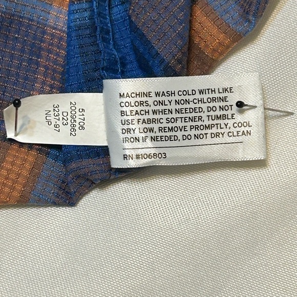 Duluth Trading Men’s Action Shirt Blue and Orange Plaid Casual Size 2XL - Picture 4 of 8